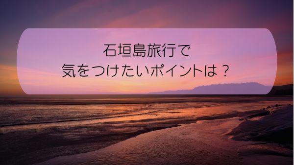 石垣島旅行で気をつけたいポイントは？